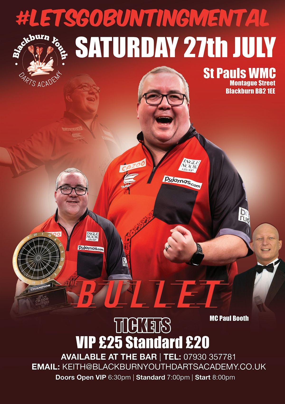 Stephen Bunting Darts Exhibition, St Pauls Working Mens Institute