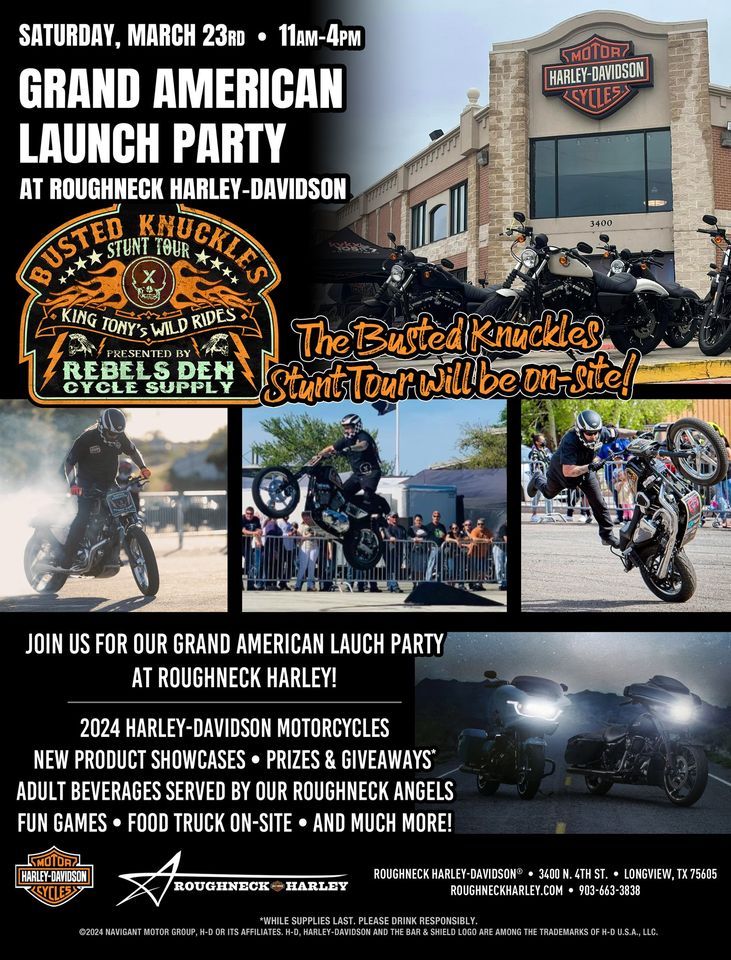 Grand American Launch Party with Busted Knuckles Stunt Tour!, 3400 N
