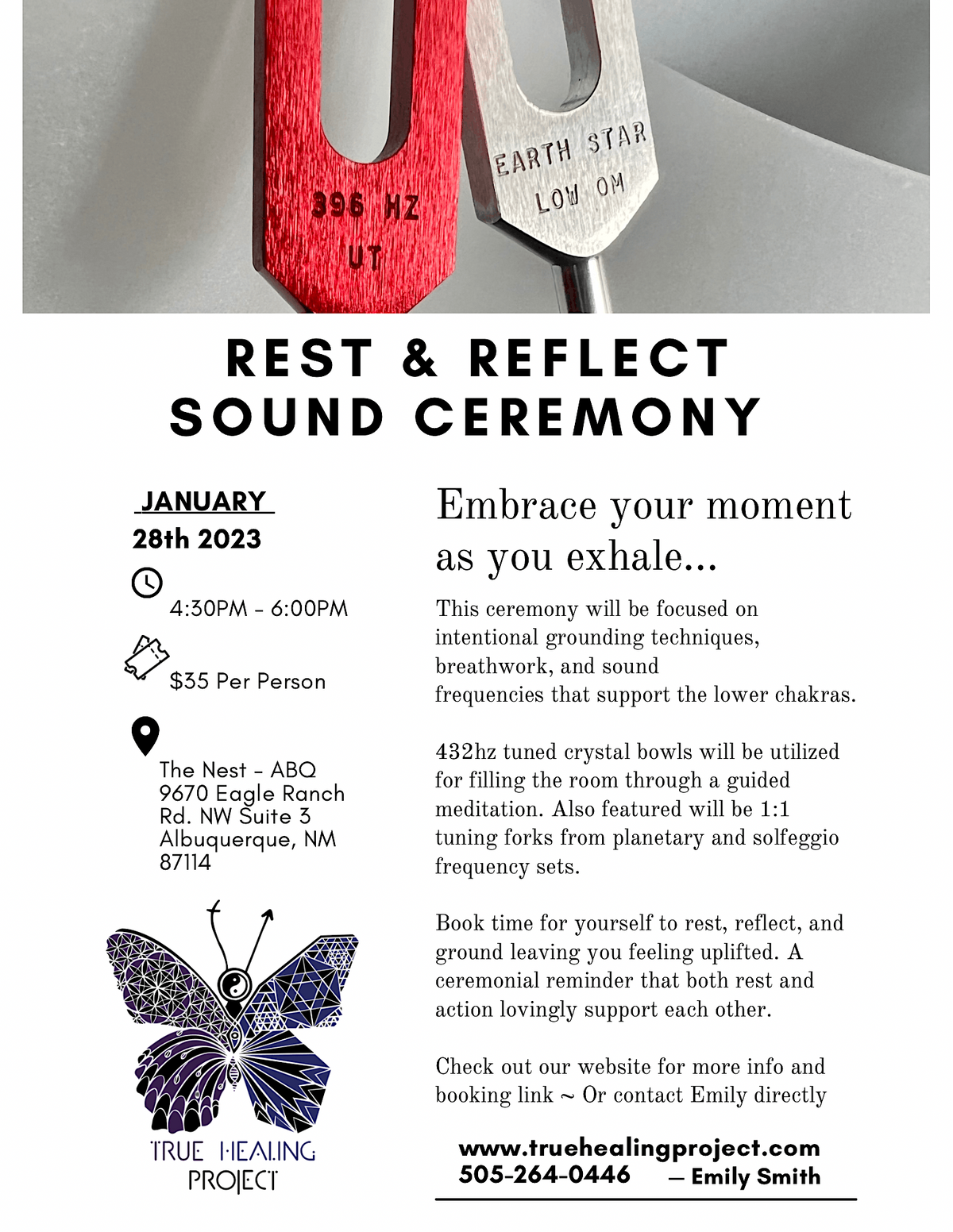 Rest & Reflect Sound Ceremony, The Nest ABQ, Albuquerque, January 28