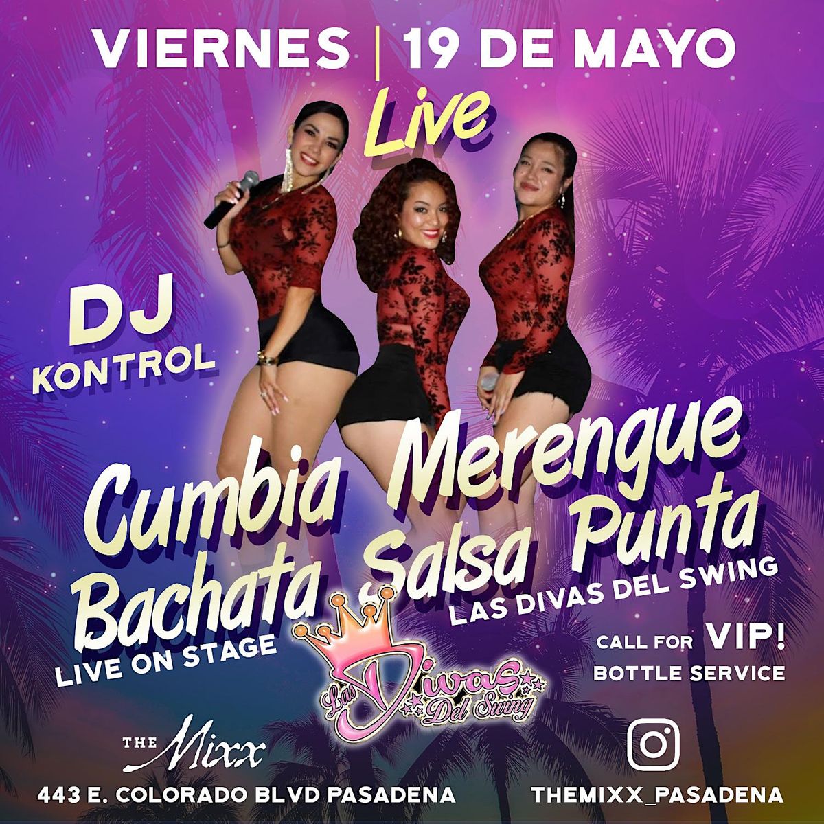 Live Merengue Bachata Salsa Cumbia with Las Divas Del Swing en VIVO