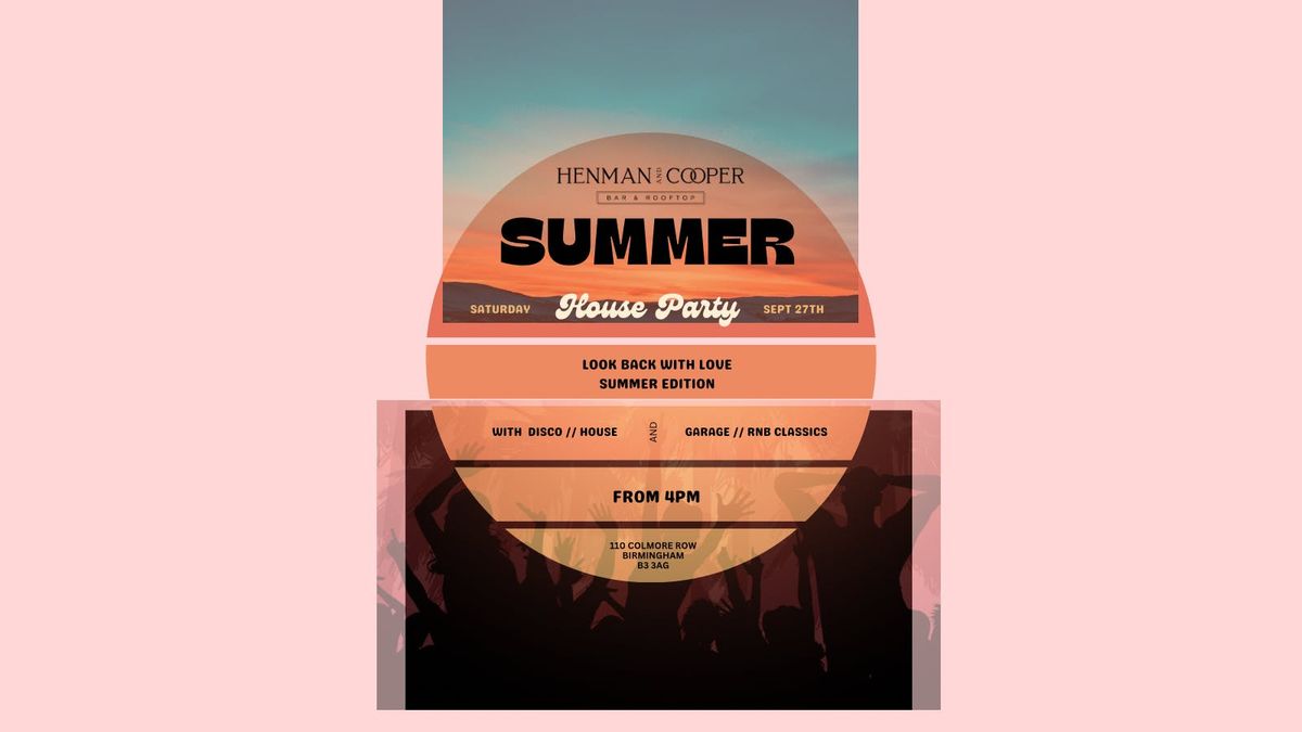 HENMAN'S HOUSE PARTY END OF MONTH SPECIAL - LOOK BACK WITH LOVE END OF SUMMER EDITION - BIRMINGHAM, 27 September