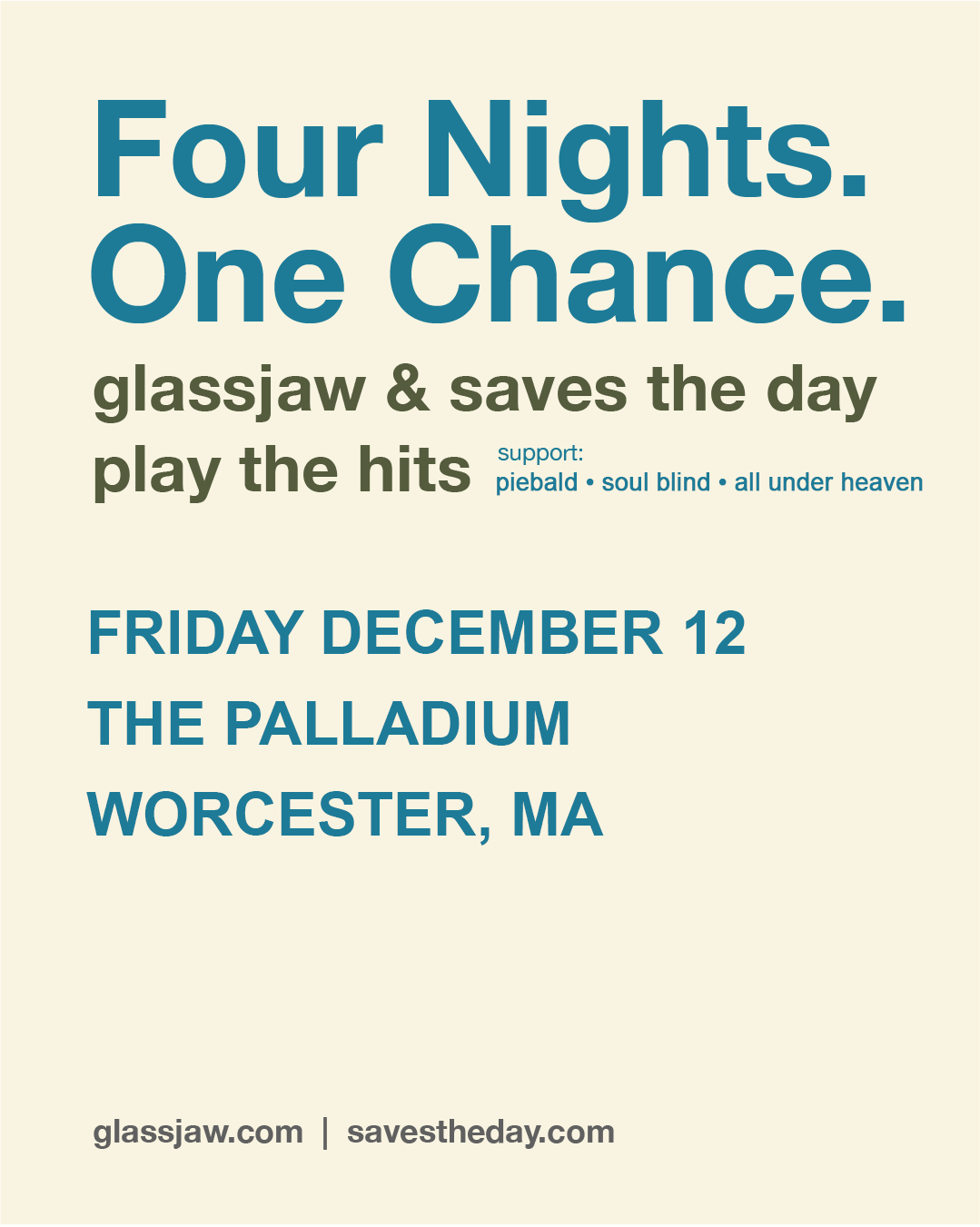 Saves The Day and Glassjaw at Palladium Worcester, 12 December | Event in Worcester | AllEvents