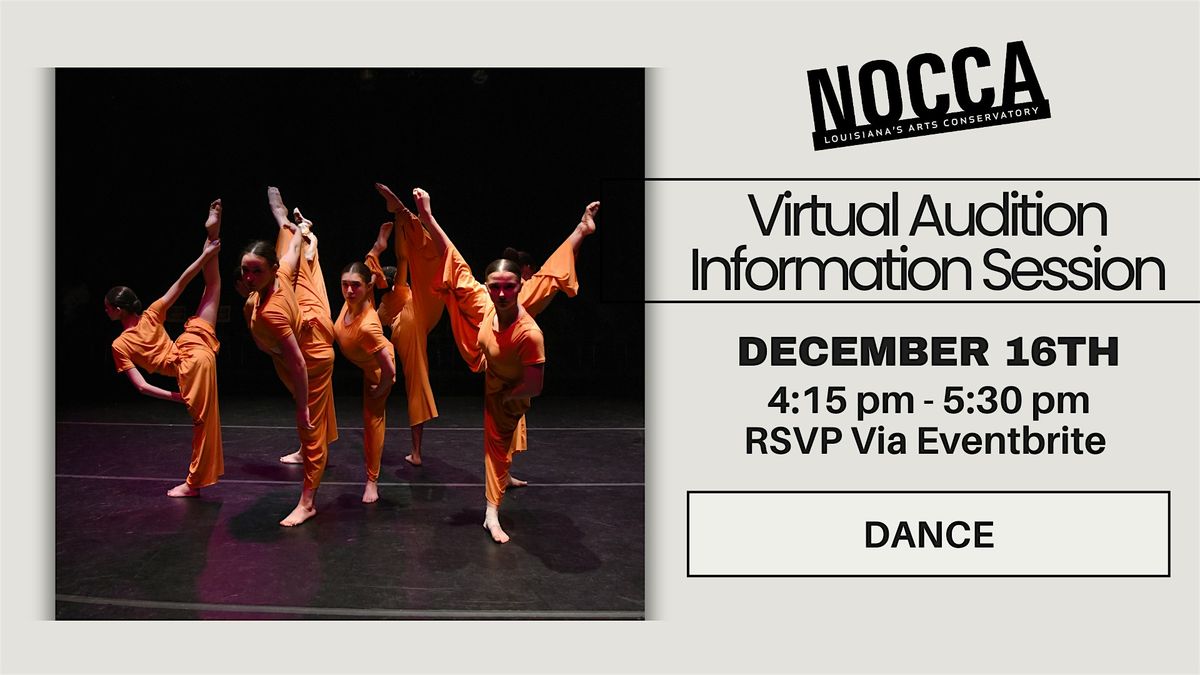 2026-2027 VIRTUAL Audition Information Session in DANCE, 16 December | Event in New Orleans | AllEvents