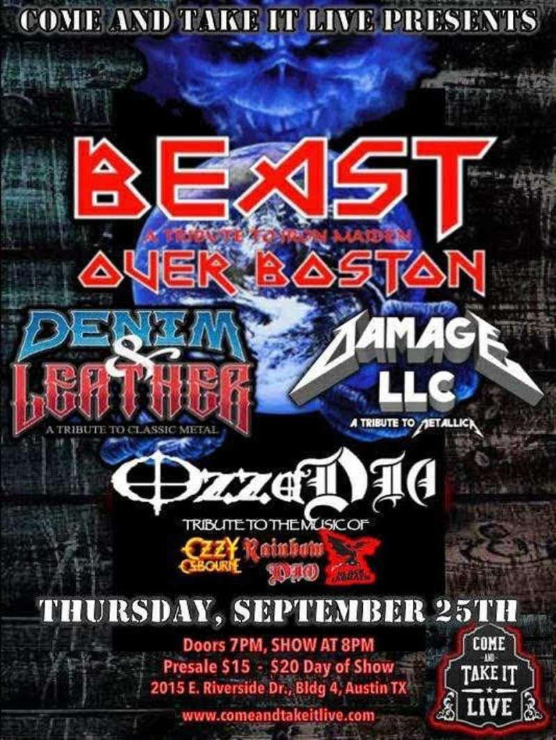 Beast Over Boston - Tribute to Iron Maiden, 24 September | Event in Austin | AllEvents