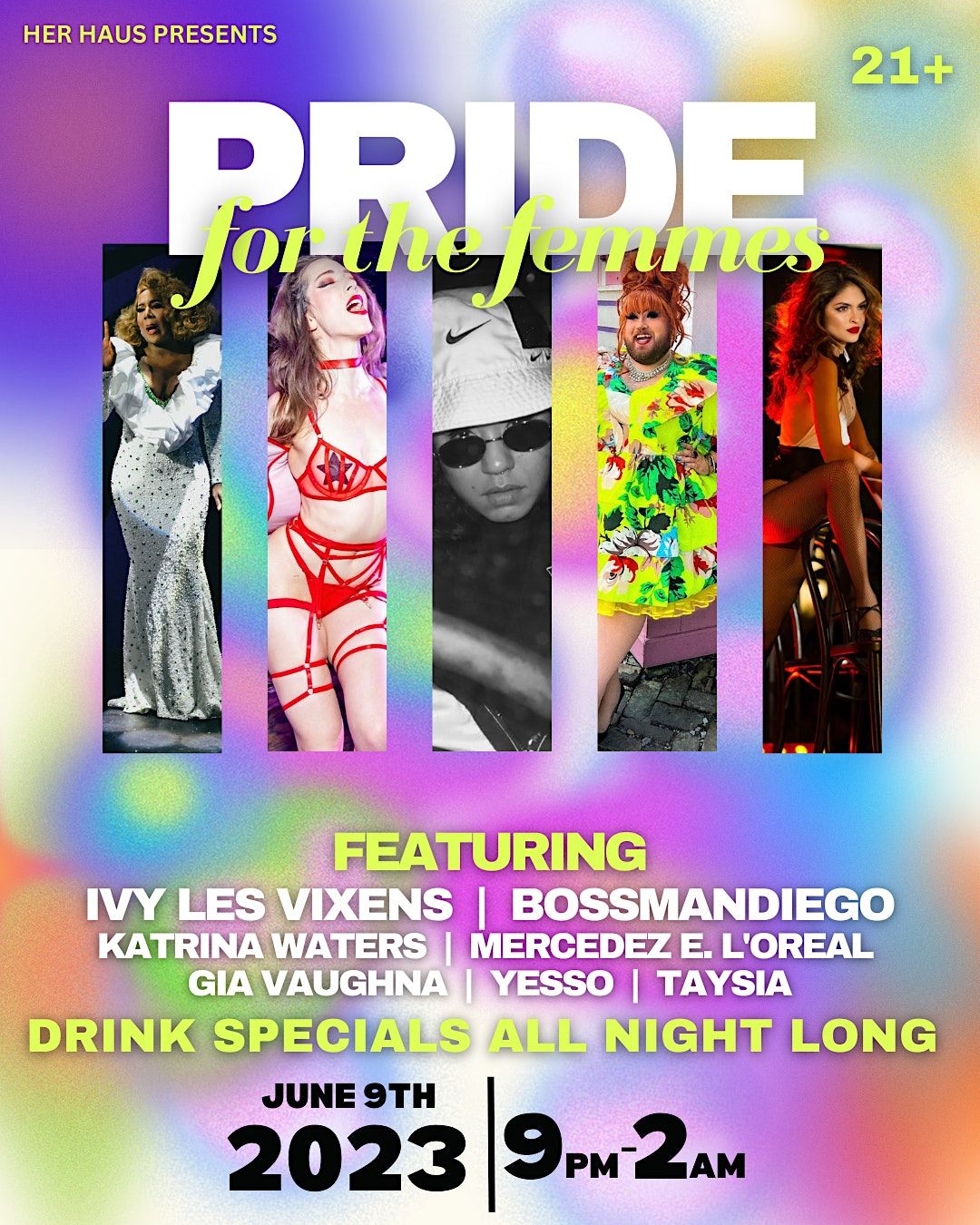 PRIDE For the Femmes!, Bourbon Pub Parade, New Orleans, 9 June to 10