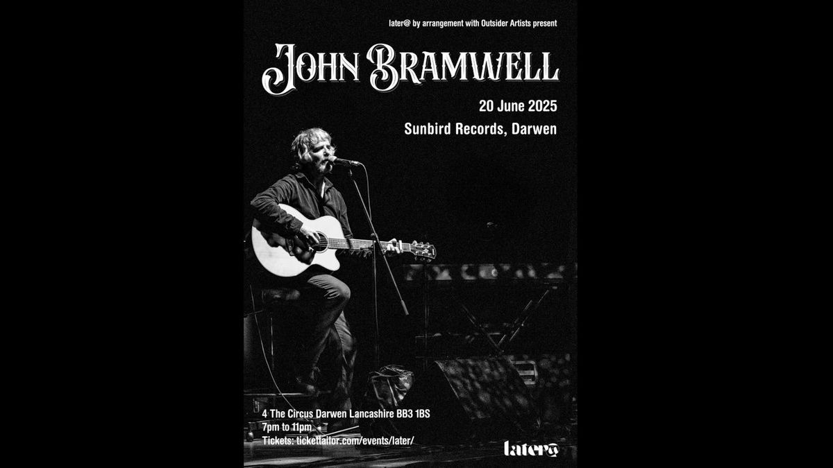 John Bramwell (I Am Kloot) - Friday 20th June 2025 | Sunbird Records, Darwen, BB3 1BT, 20 June | Event in Darwen