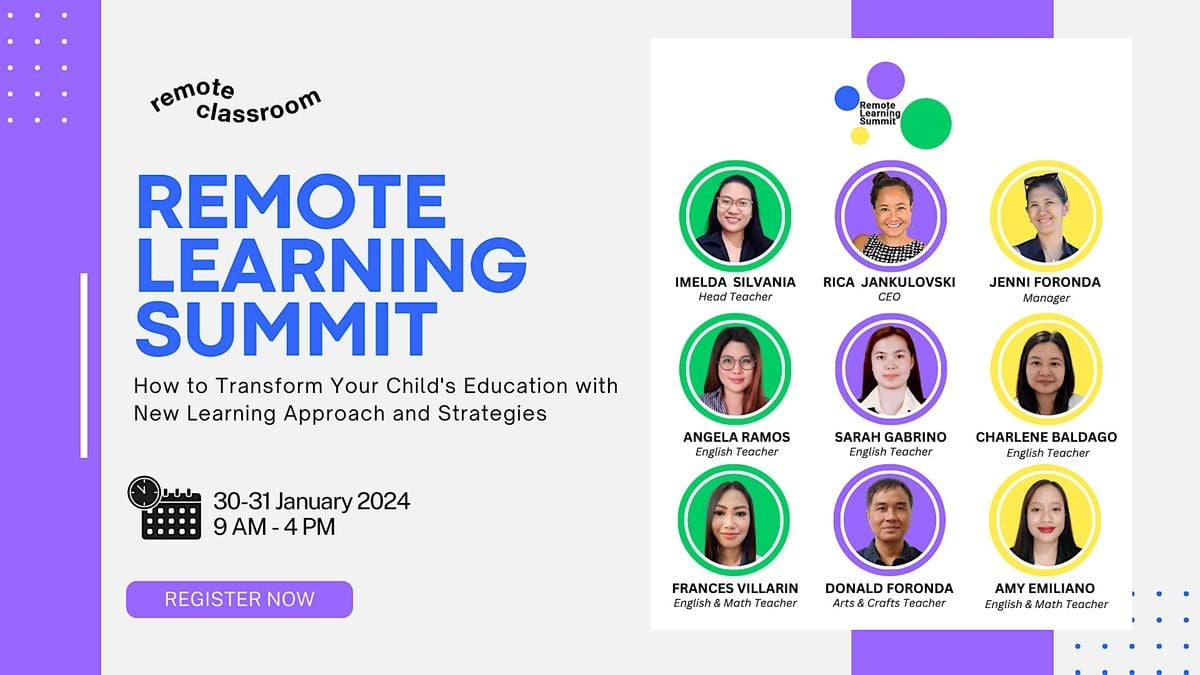 Remote Learning Summit 2024, January 30 to January 31 | Online Event