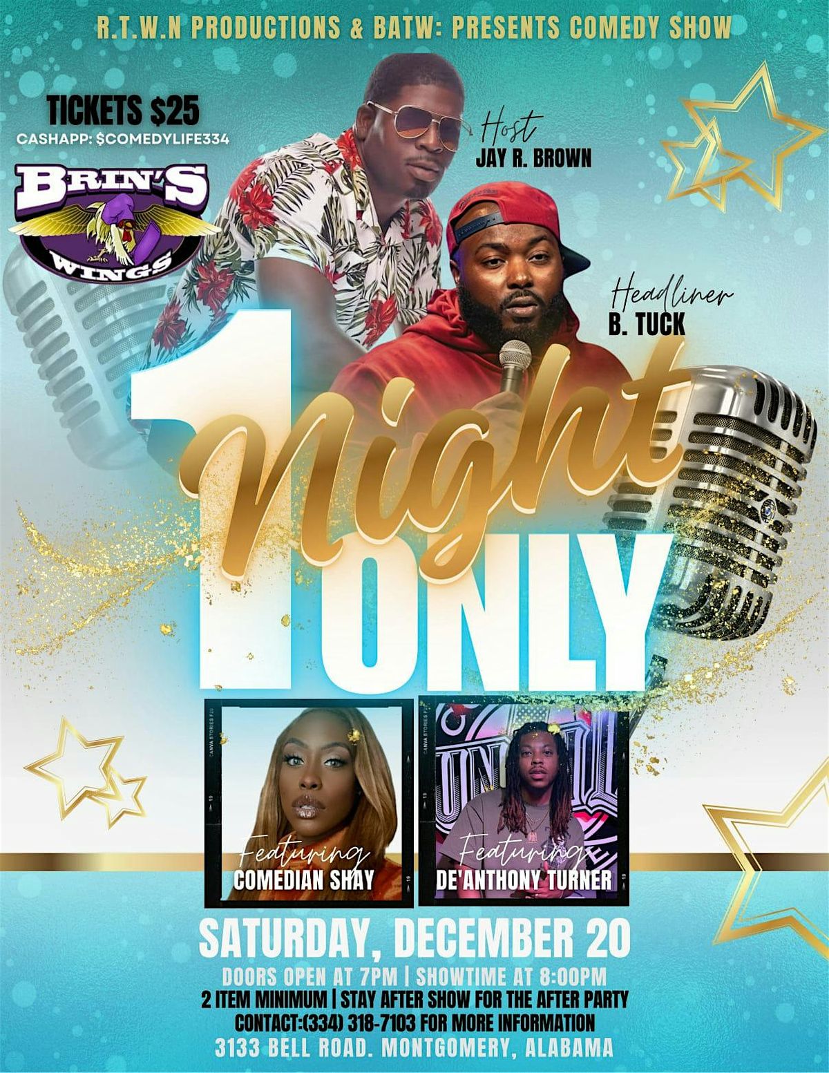 One Night Only Comedy Show, 20 December | Event in Montgomery | AllEvents