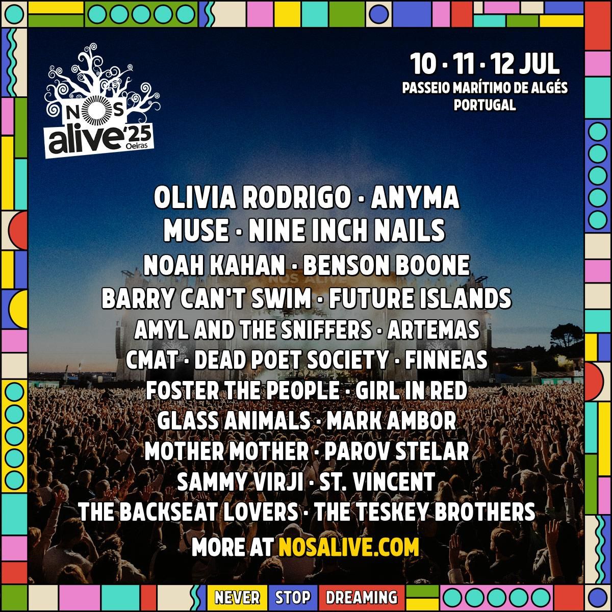 Festival NOS Alive 2025 - 2-Day Pass (11 & 12 Jul) - The Backseat Lovers, Future Islands and more Tickets, 11 July