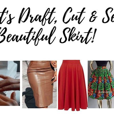 Learn to draft and sew a SAMPLE-size Pencil Skirt w Freehand techniques