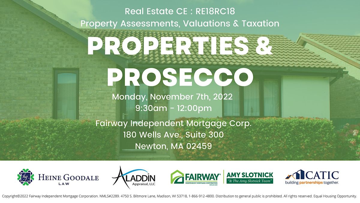 Real Estate CE RE18RC18 Properties & Prosecco, Fairway Independent