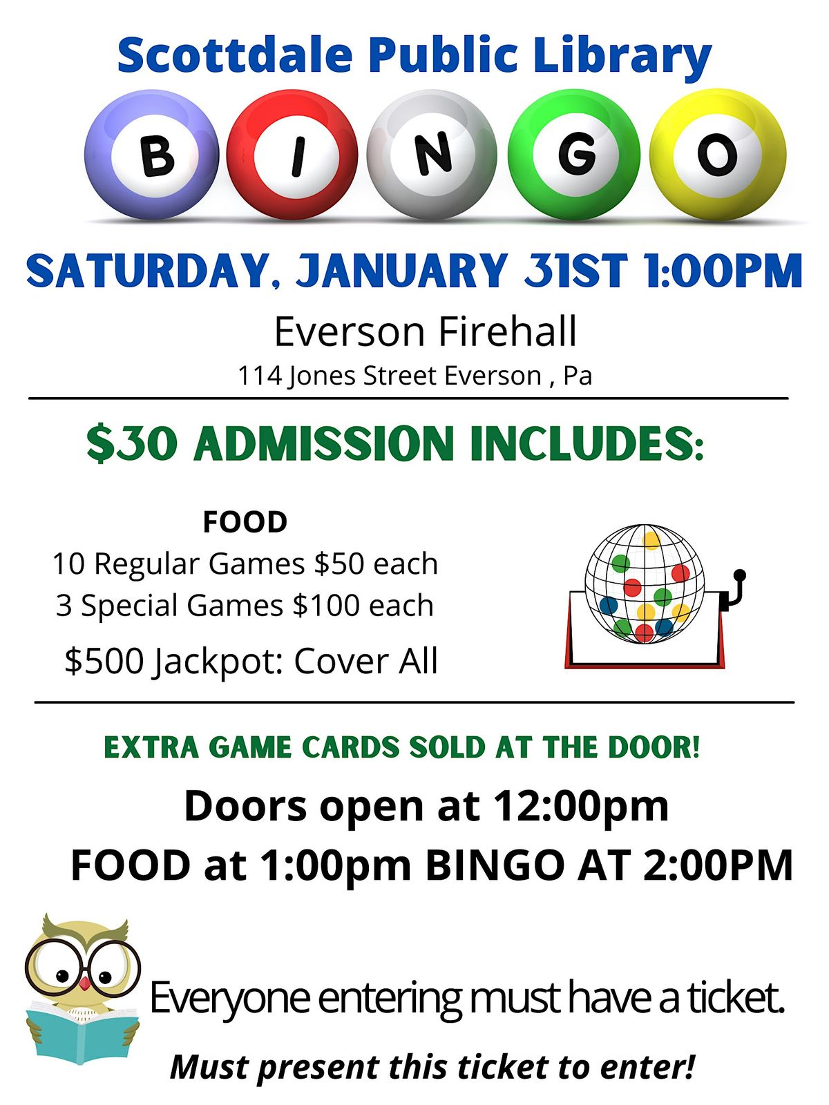 Scottdale Public Library Bingo!