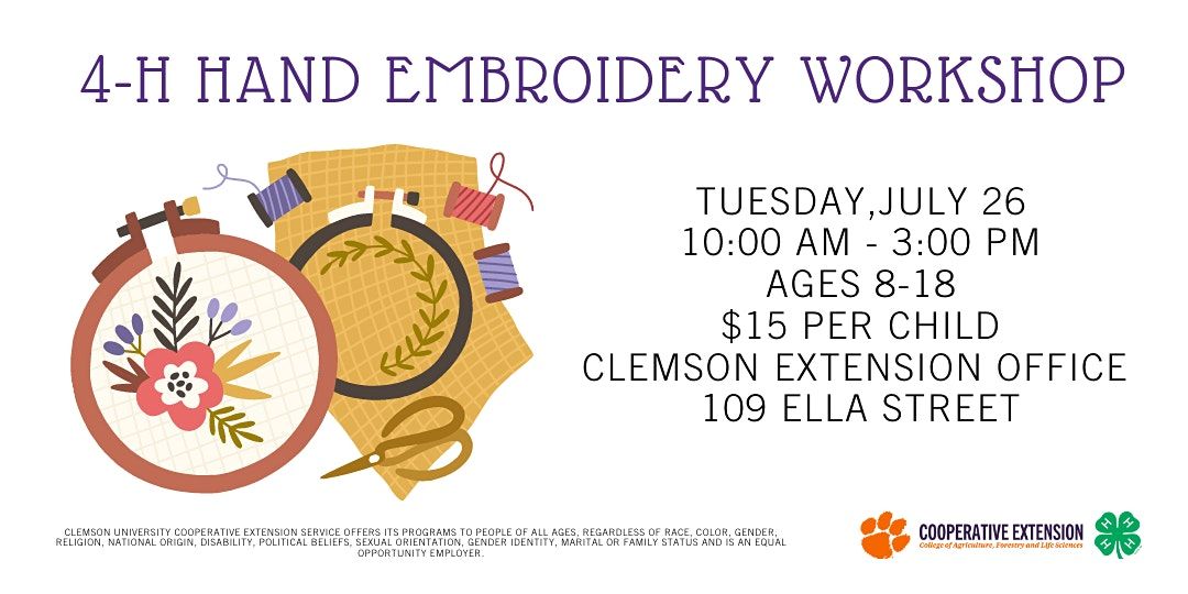 4H Hand Embroidery Chester Market Building, July 26 2022