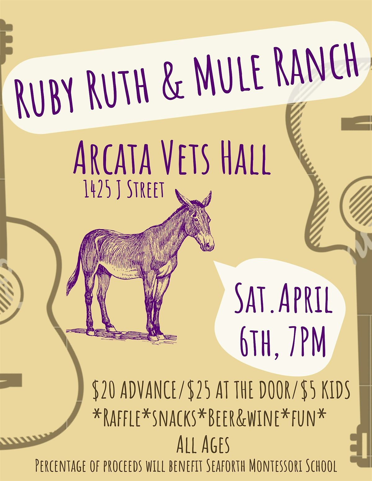 Ruby Ruth & Mule Ranch, The Arcata Veterans Memorial Building, J