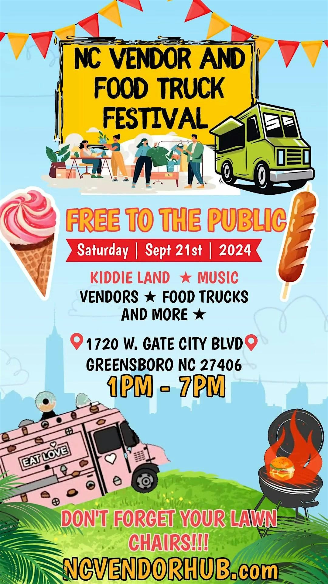 NC VENDOR AND FOOD TRUCK FESTIVAL, 1720 W Gate City Blvd, Greensboro Greensboro Food Truck Festival 2025 Events