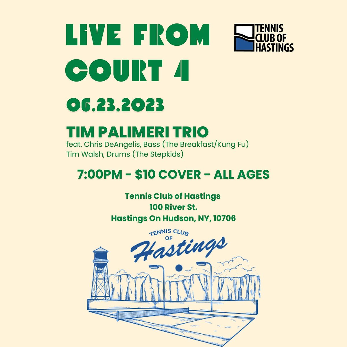 Tim Palmieri Trio w/Chris DeAngelis and Tim Walsh, Tennis Club of