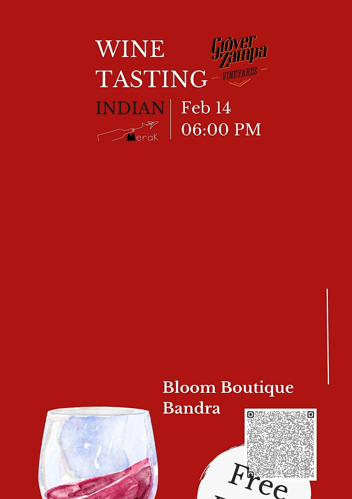 INDIAN WINE TASTING & NETWORKING, Bloom Boutique Bandra, Mumbai, 14 February 2023 AllEvents.in