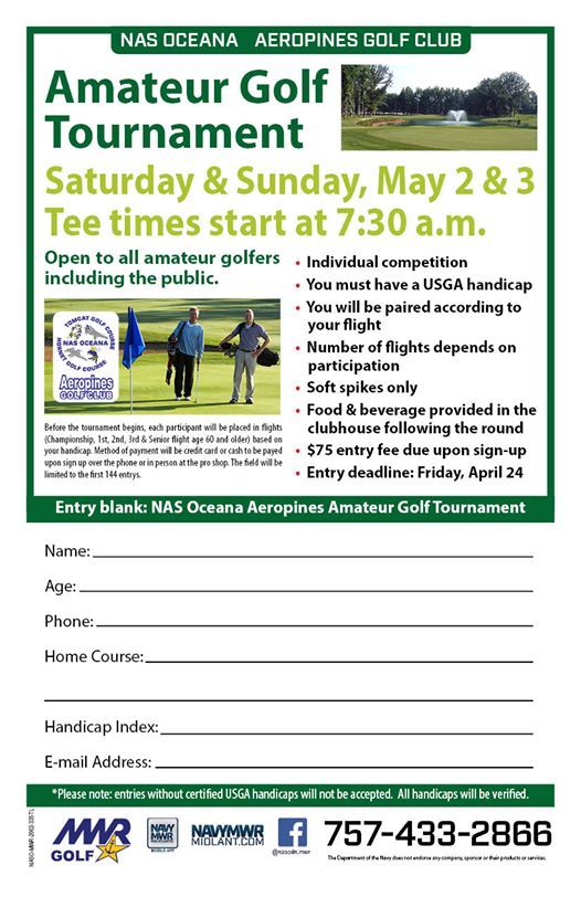 NAS Oceana Aeropines Amateur Tournament, Aeropines Golf Club, Virginia  Beach, May 2 to May 3 | AllEvents.in