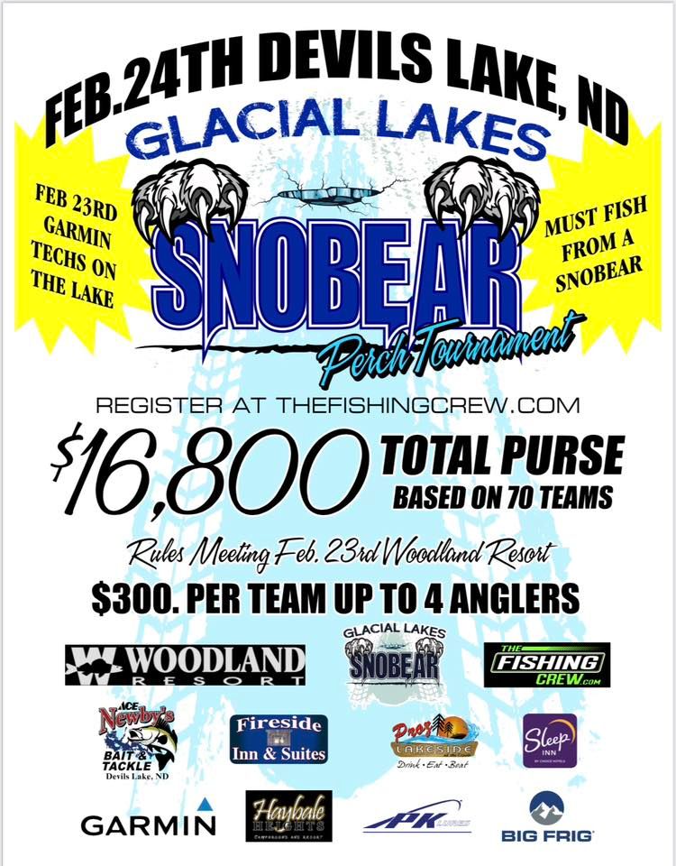Glacier Lake Snobear Ice fishing tournament on Devils Lake , Woodland