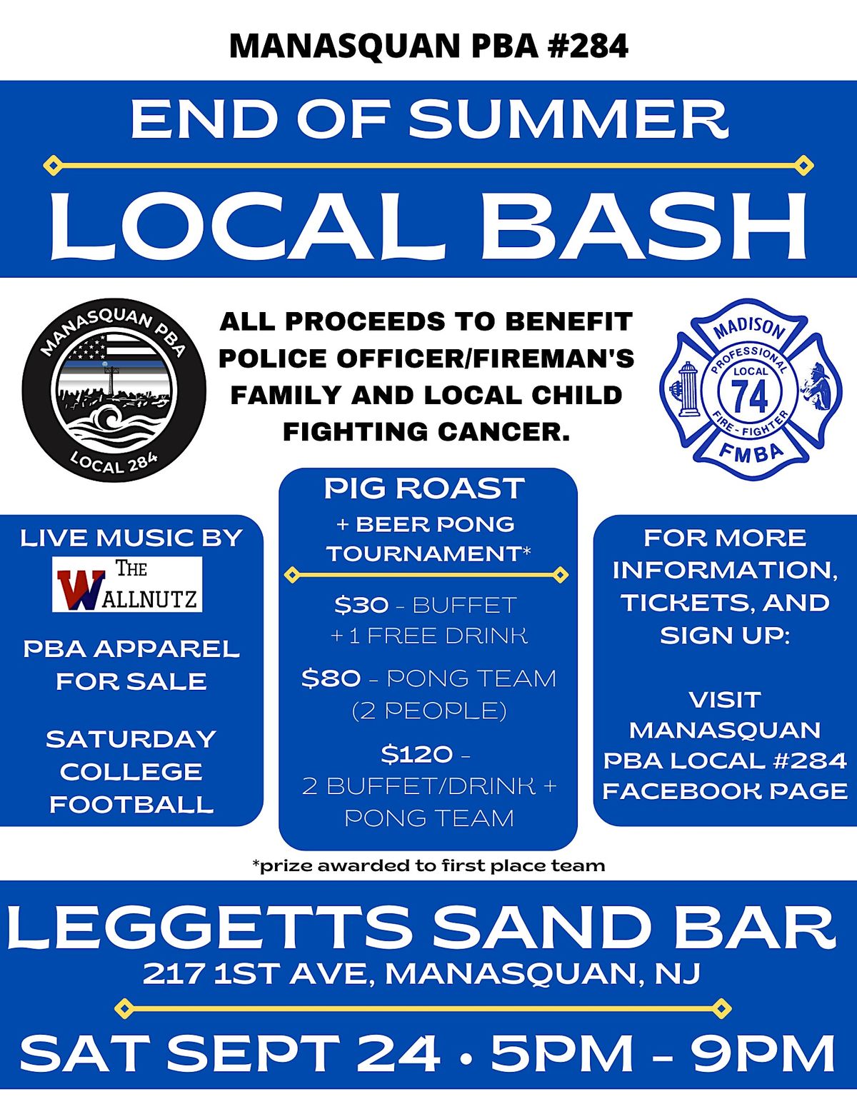 Manasquan PBA Local 284 End of Summer Local Bash, Leggetts Sand Bar