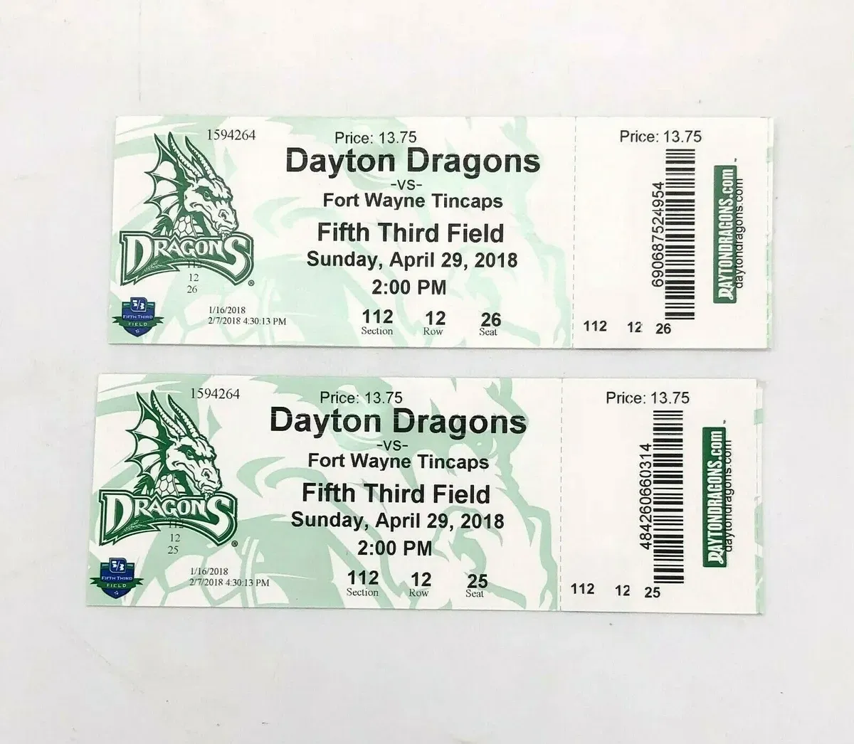 Dayton Dragons vs. Fort Wayne TinCaps, Day Air Ballpark, Dayton
