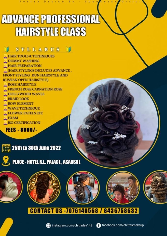 ADVANCED PROFESSIONAL HAIRSTYLE COURSE, R L Palace Hotel, Asansol, 25 June to 30 June ADVANCED PROFESSIONAL HAIRSTYLE COURSE, R L Palace Hotel, Asansol, 25 June to 30 June