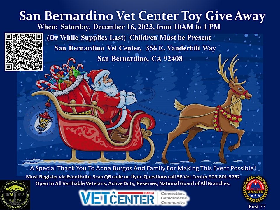 Military Members/ Veteran Christmas Toy Giveaway, 356 East Vanderbilt