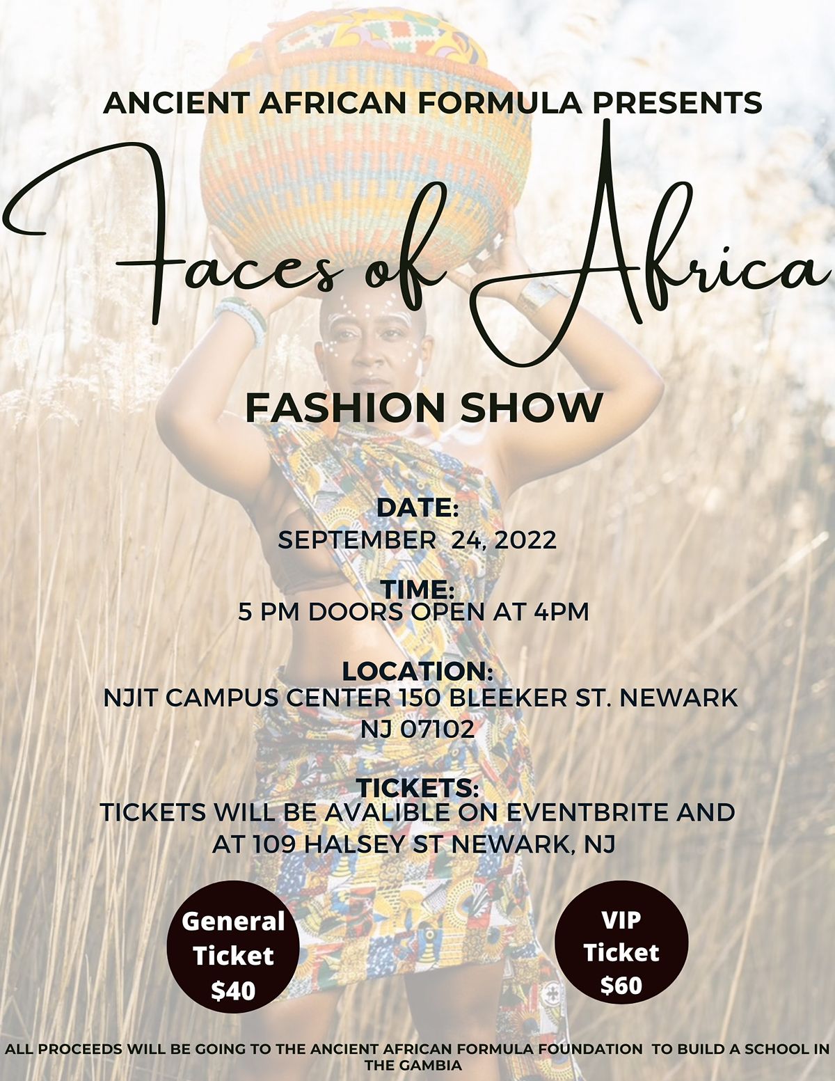 Faces of Africa Fashion Show, NJIT Campus Center, Newark, September 24