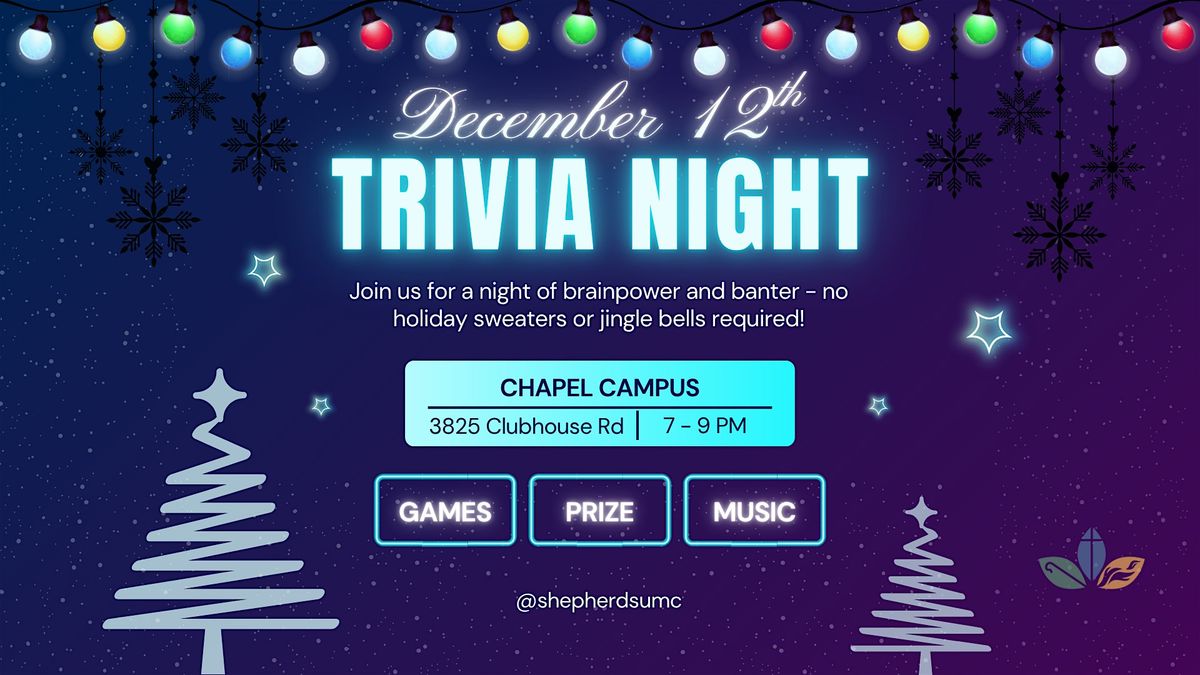 Shepherds Community UMC Trivia Night, 12 December | Event in Lakeland | AllEvents
