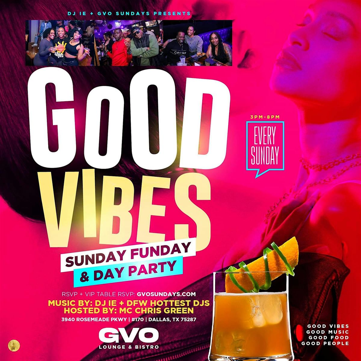 Good Vibes Sunday FunDay, GVO Lounge & Bistro, Dallas, 17 September to ...