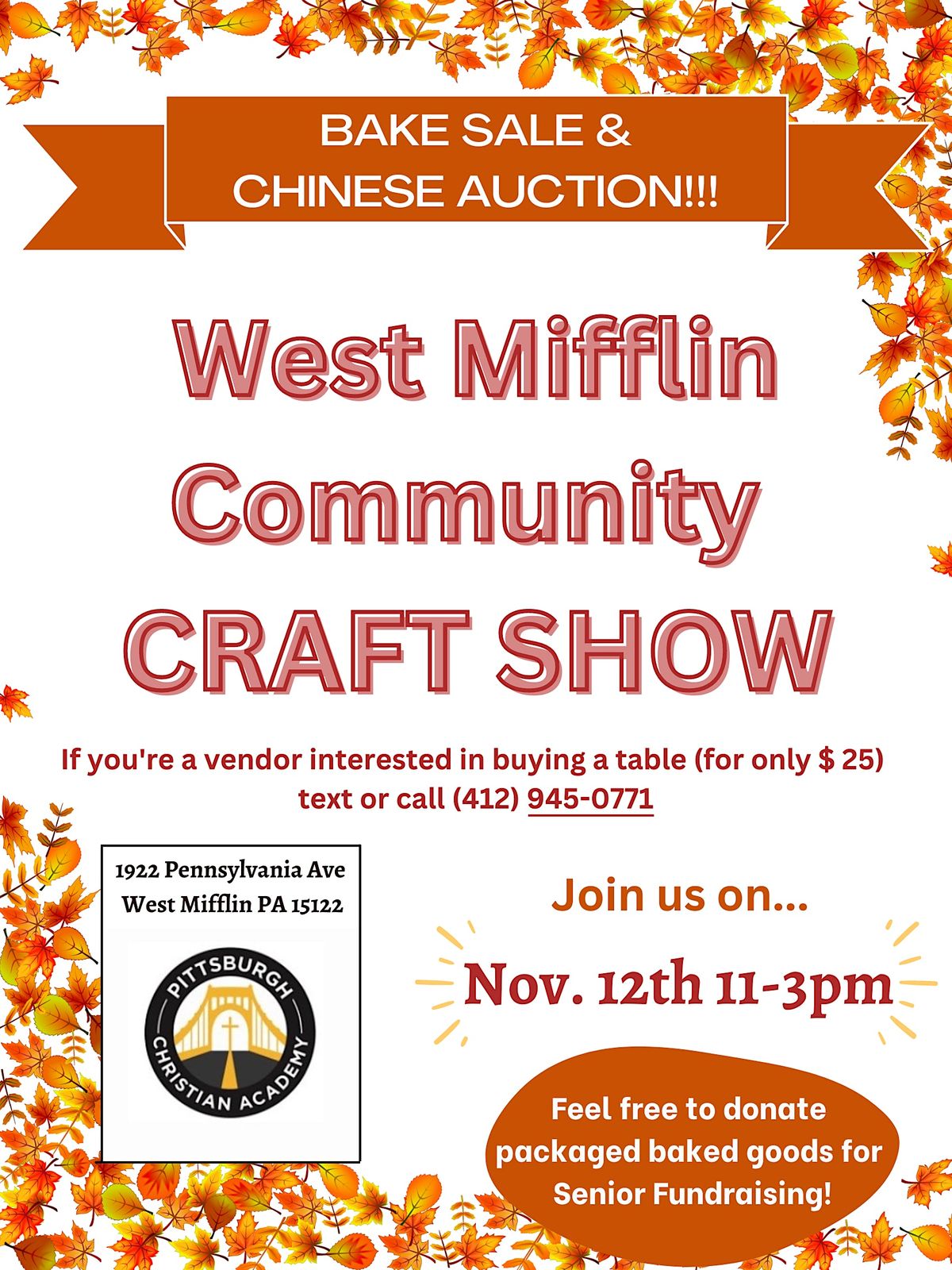 West Mifflin Community Craft Show, Source Church of Pittsburgh, West