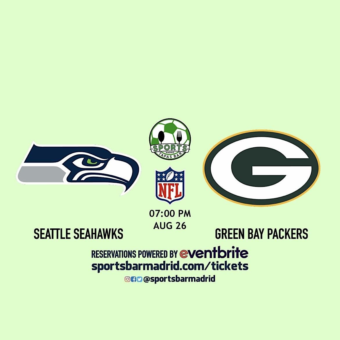 Seattle Seahawks Green Bay Packers NFL Sports & Tapas Bar Madrid