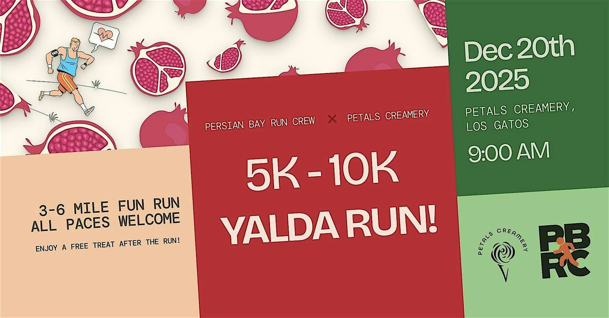 Persian Bay Run Crew: Yalda 5K & 10K Social Run (3 Mile & 6 Mile), 20 December | Event in Los Gatos