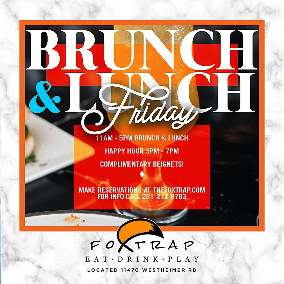 Friday Brunch & Lunch | Happy Hour | Hookah | Pool Tables | Free Beignets | Event in Houston | AllEvents