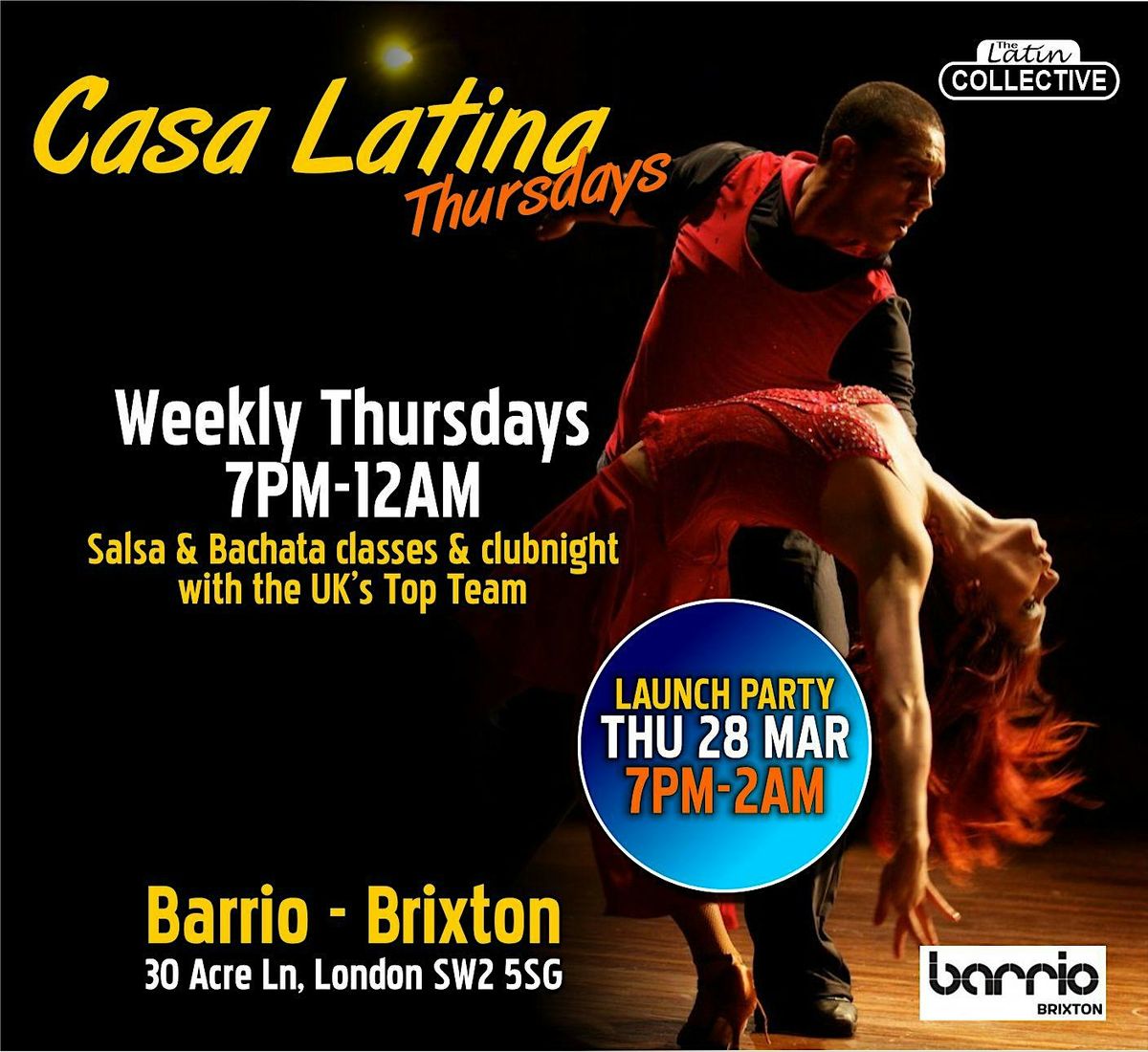 SALSA FREE CLASS CASA LATINA Thursdays SALSA BACHATA BRIXTON THURSDAYS | Event in London | AllEvents