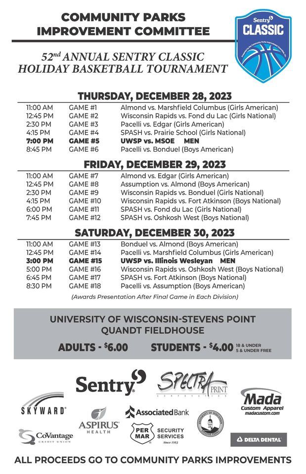 52nd Sentry Classic Holiday Basketball Tournament, UWSP Quandt