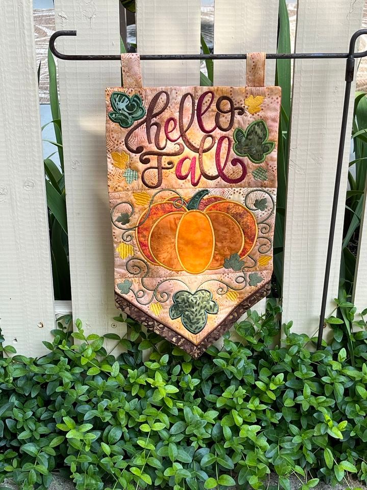 Hello Fall Yard Flag Machine Embroidery and Sewing, Vacuums R US & Sewing Too Boulder Store