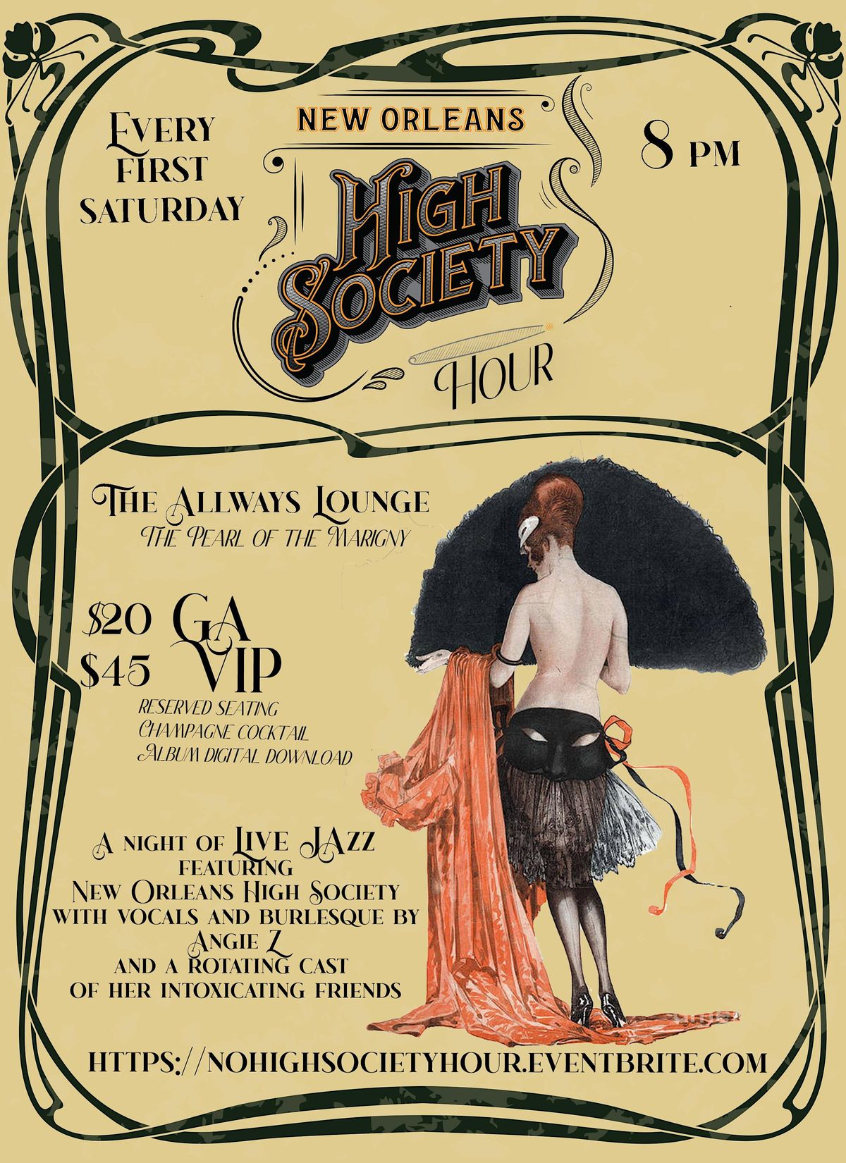 The New Orleans High Society Hour!, The AllWays Lounge & Theatre, New  Orleans, 2 October to 7 December | AllEvents.in