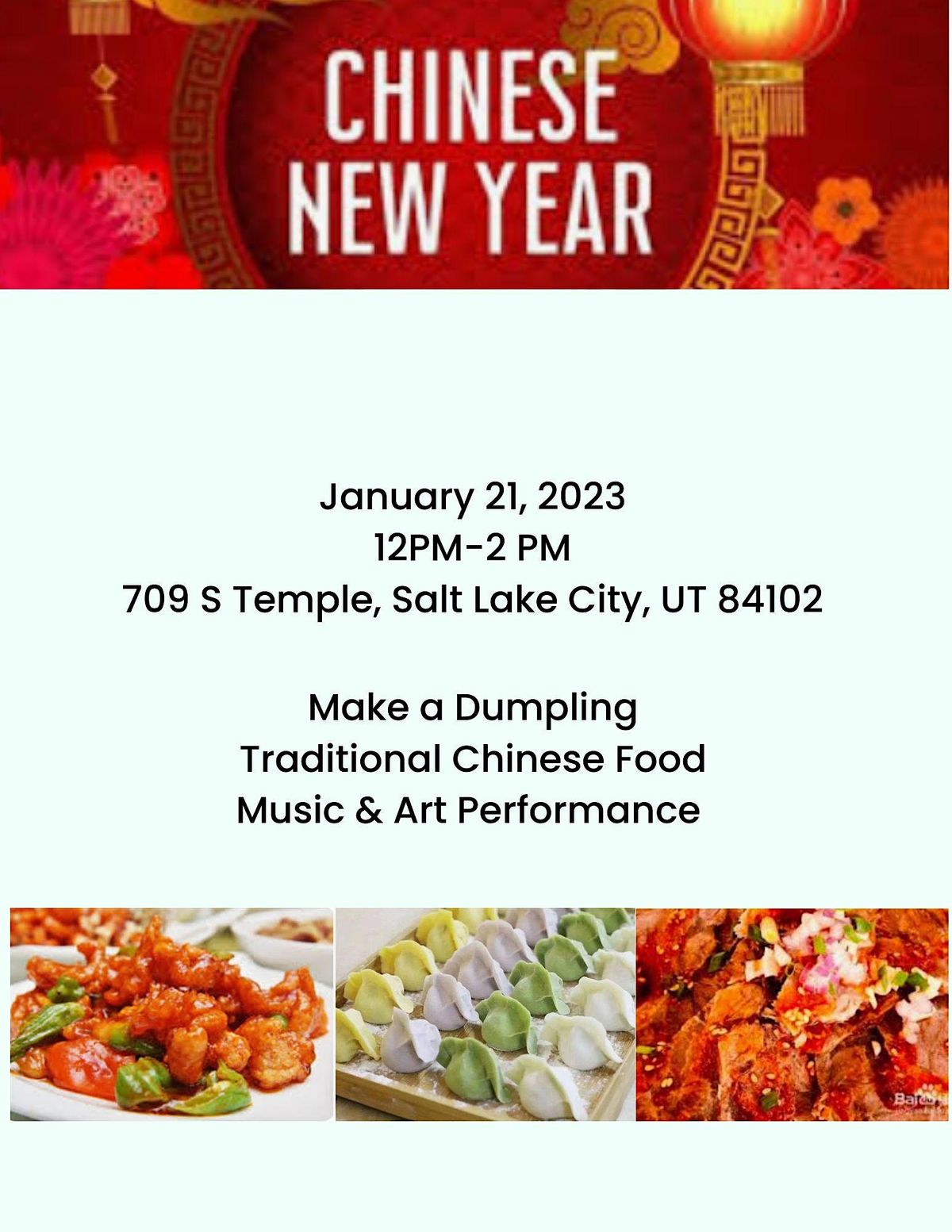 Salt Lake City Chinese New Year Celebration Tradional Chinese Food