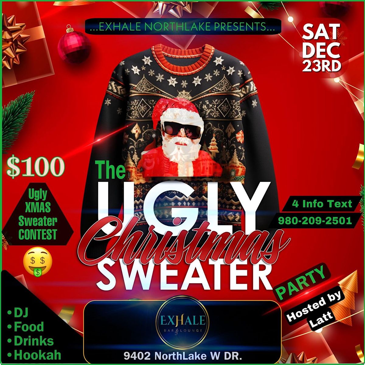 The Ugly Christmas Sweater Party, 9402 Northlake West Drive, Charlotte, NC, USA, 23 January to