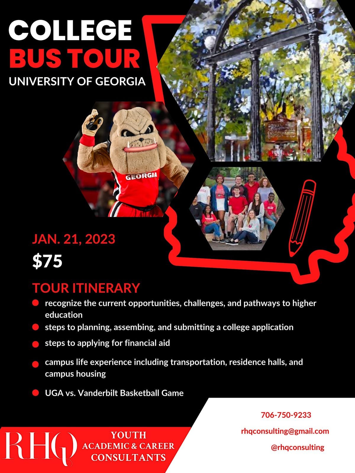UGA College Bus Tour, University of Athens, 21 January