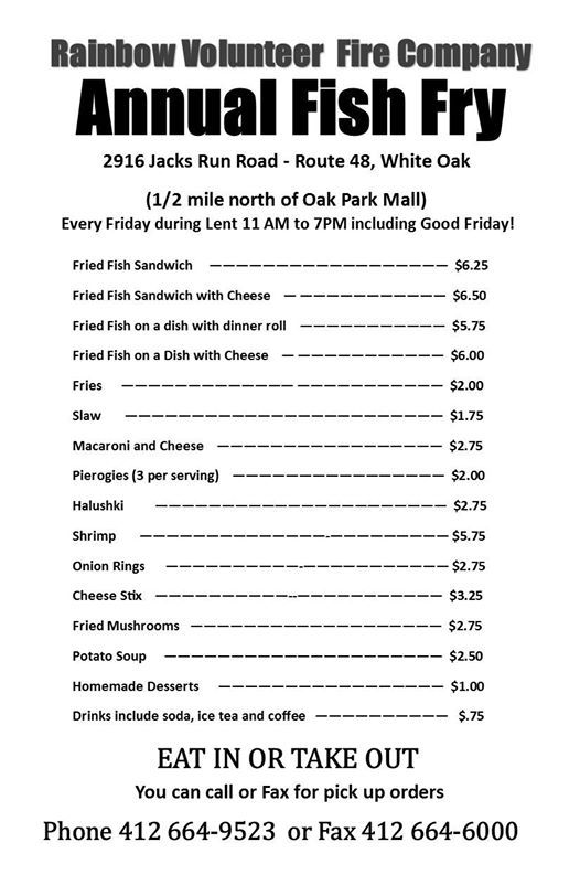 Rainbow VFC Annual Fish Fry 2020, Rainbow Volunteer Fire Company