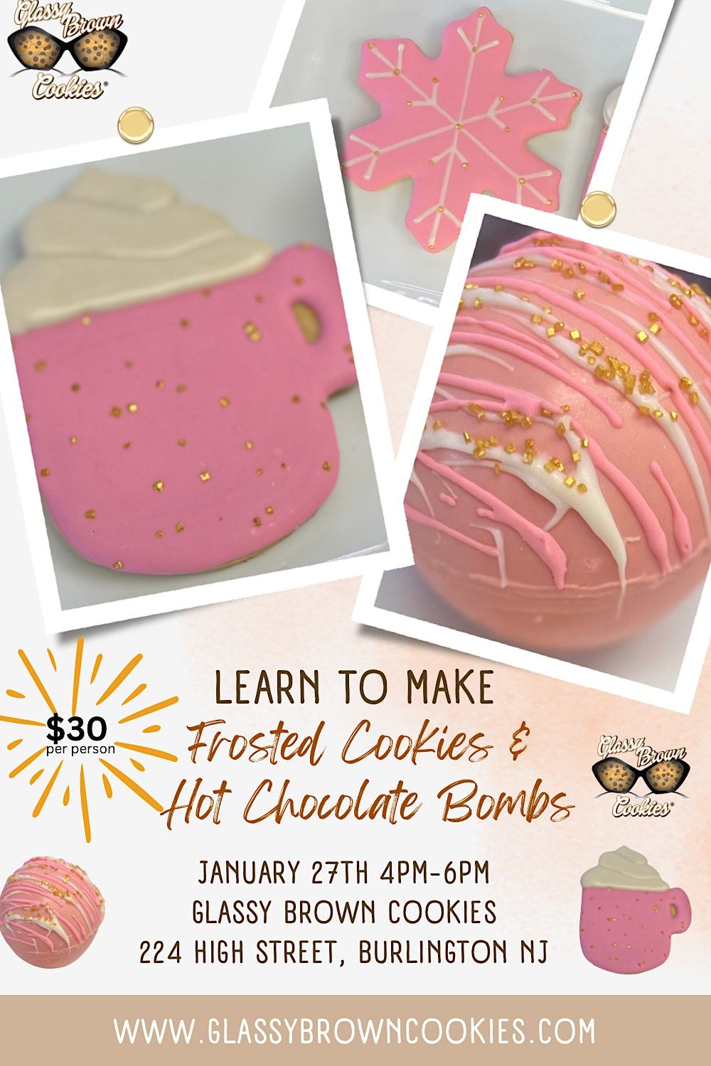 Cookie Decorating Class Winter Themed Glassy Brown Cookies cookie-decorating-class-winter-themed-glassy-brown-cookies