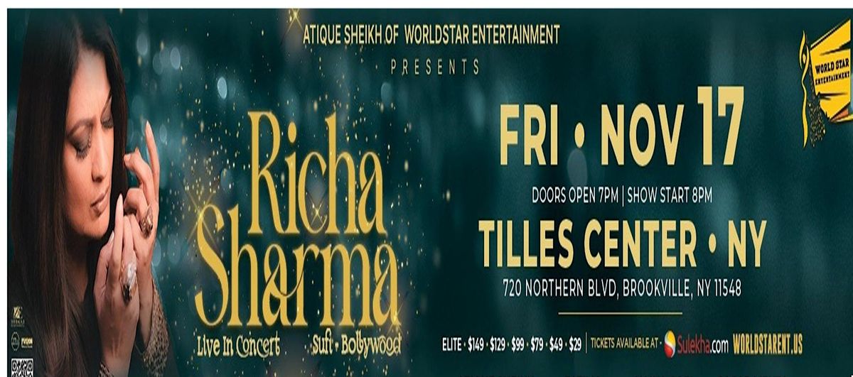 RICHA SHARMA LIVE IN NEW YORK 2023, tilles center, Brookville, November