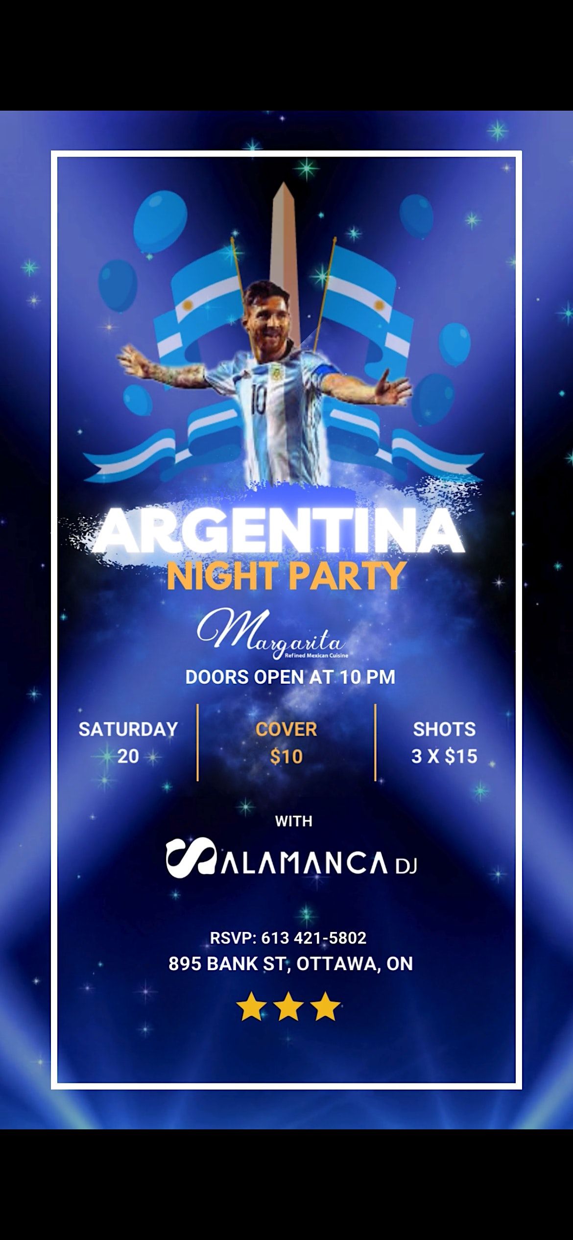Argentina Night A night of Celebration, Margarita, Ottawa, 20 January