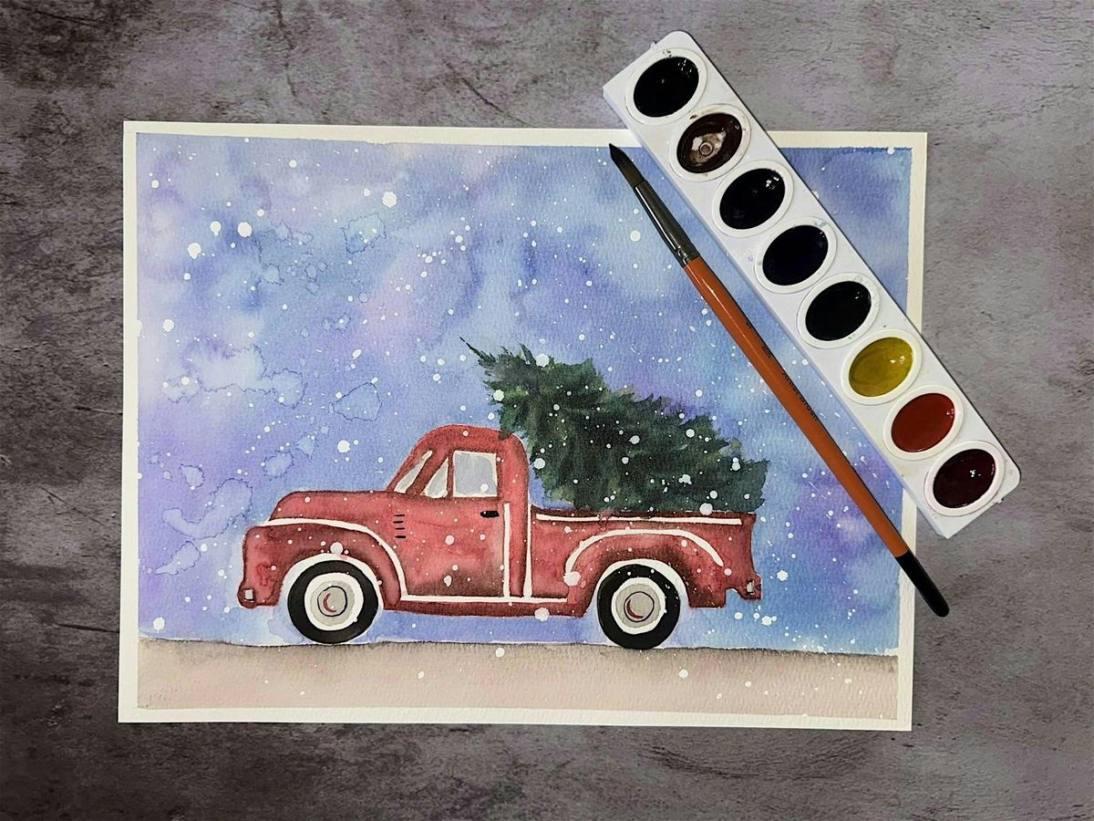 Watercolor Basics-for ages 10 and up-Let's paint a holiday red truck, 30 November | Event in Scappoose | AllEvents