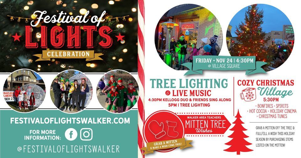 Tree Lighting & Cozy Christmas Village, Village Square Pizza & Ice