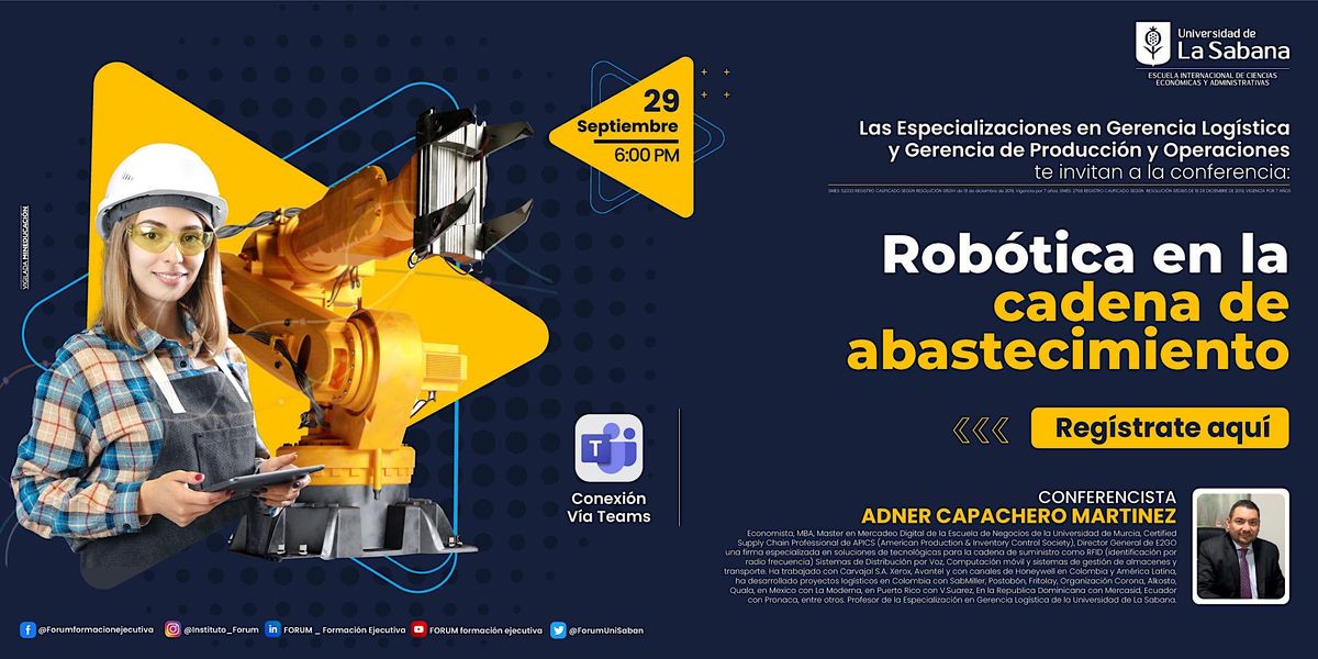 Robótica en la cadena de abastecimiento, September 29 2022 Online