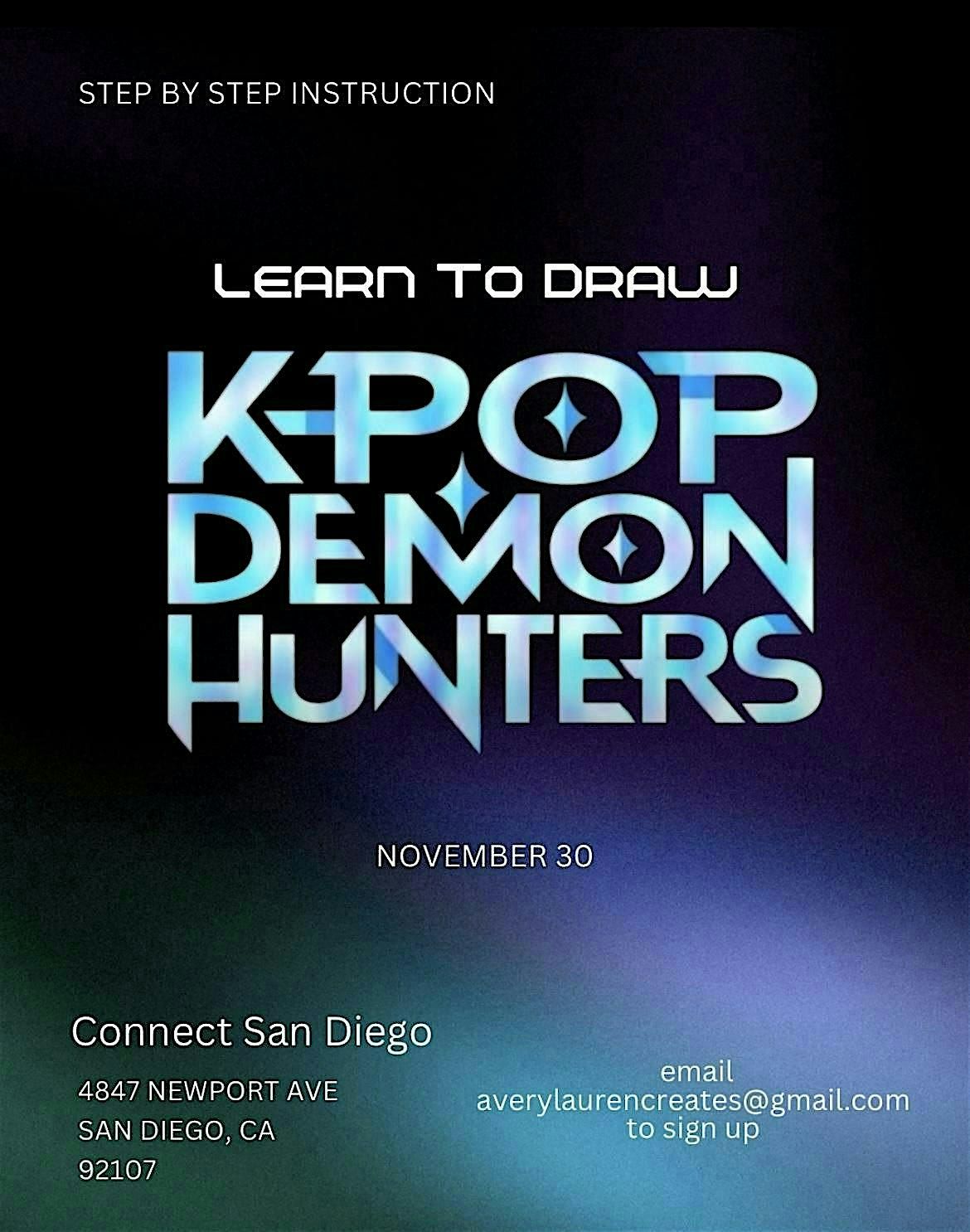 Learn To Draw: K-pop Demon Hunters, 30 November | Event in San Diego | AllEvents