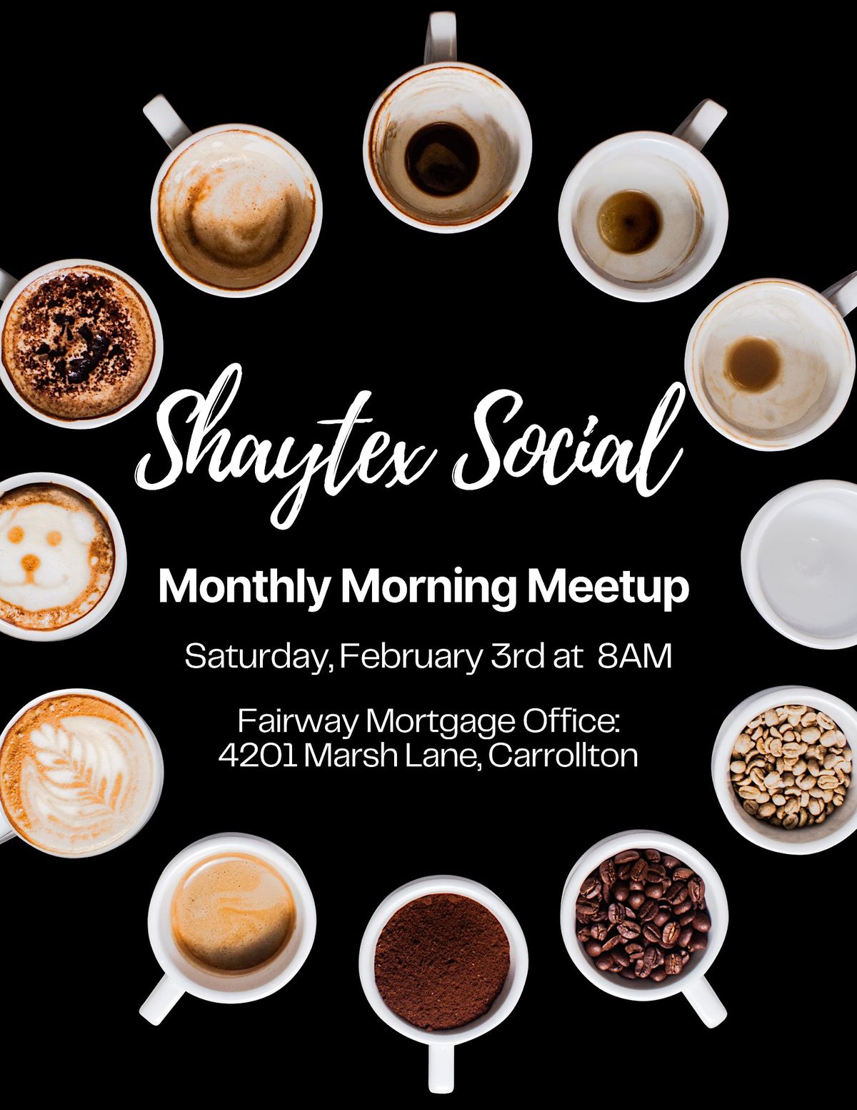 Free Monthly Morning Meetup for Real Estate Shaytex Social, Fairway